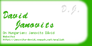 david janovits business card